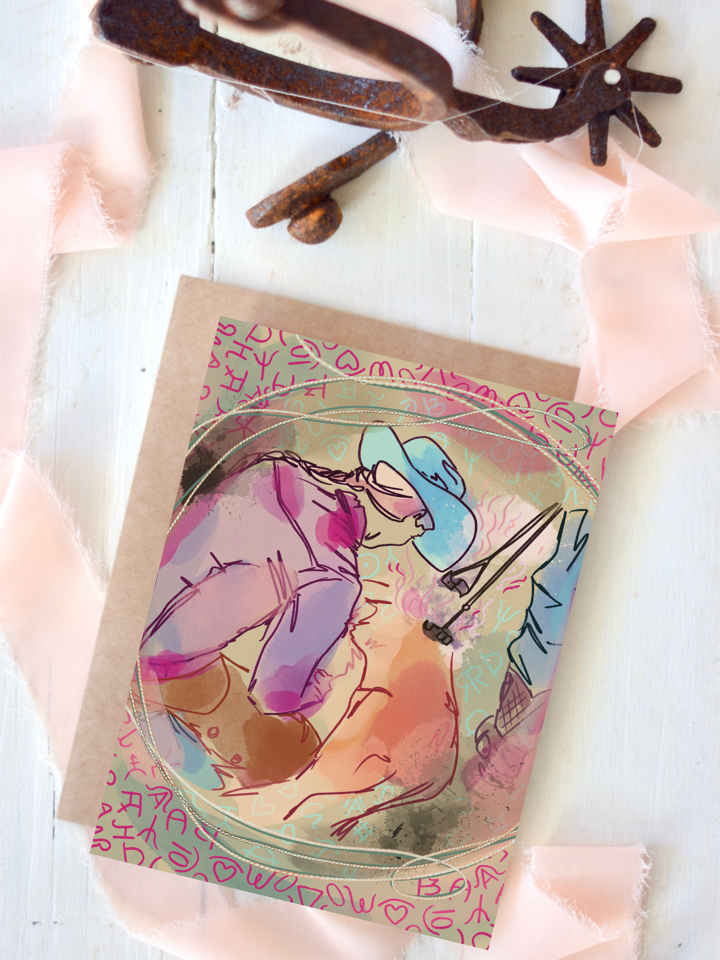 Ranching Women Western Blank Greeting Card Set